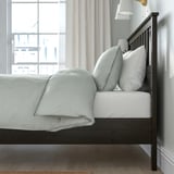 HEMNES Bed frame, black-brown/Luröy, Full