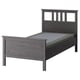 HEMNES Bed frame, dark gray stained/Lyngör dark gray, Twin