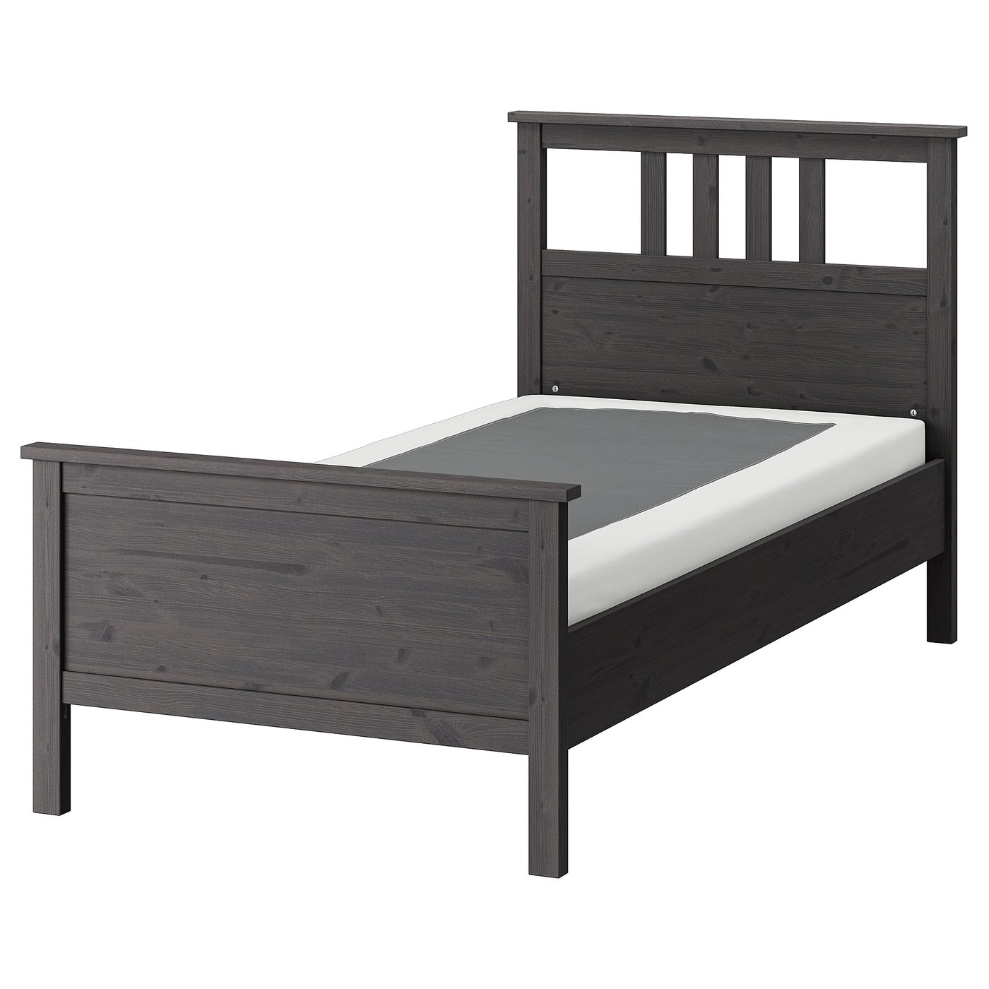 Bed Frame, Dark Gray Stained/LyngöR White