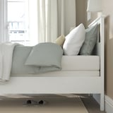 HEMNES Bed frame, white stain/Lyngör white, Twin