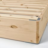 HEMNES Bed frame with 2 storage boxes, white stain/Lyngör white, King