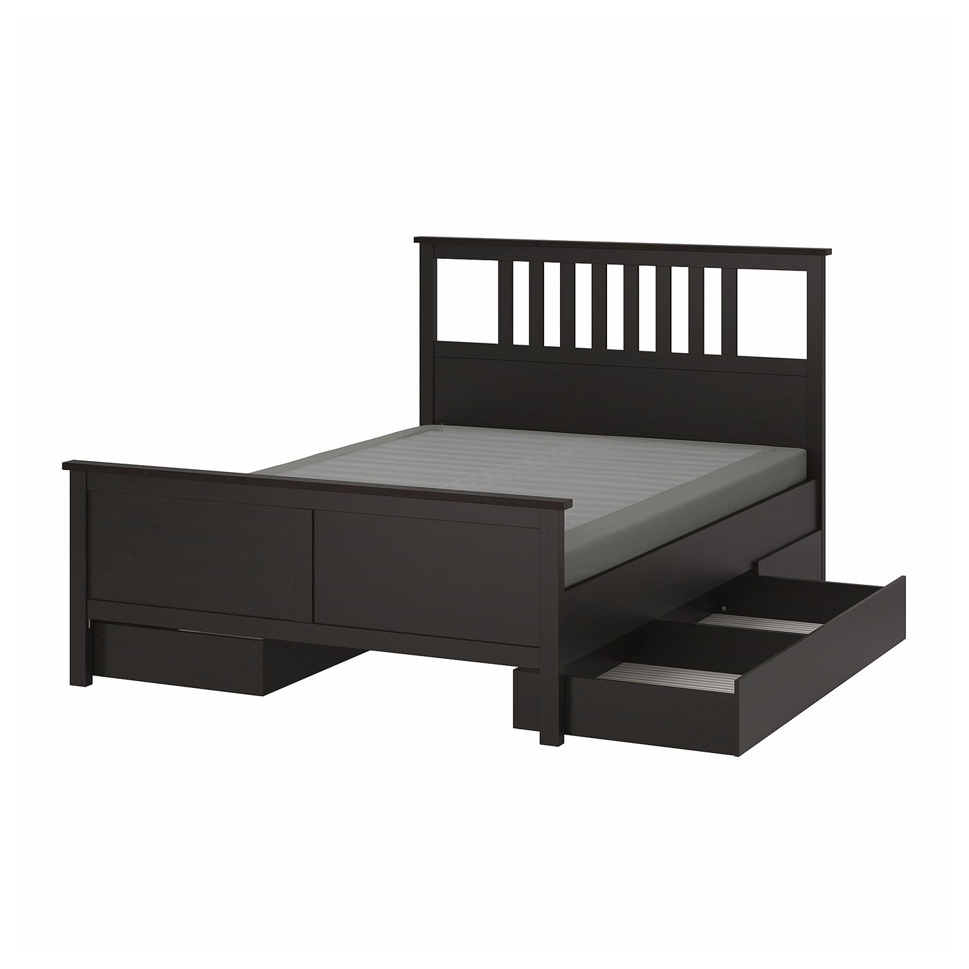 HEMNES bed frame with 4 storage boxes