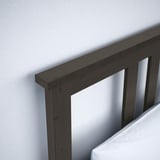 HEMNES Bed frame with 4 storage boxes, black-brown/Lyngör white, King