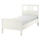 Option: HEMNES Bed frame with mattress, white stain/Valevåg medium firm, Twin