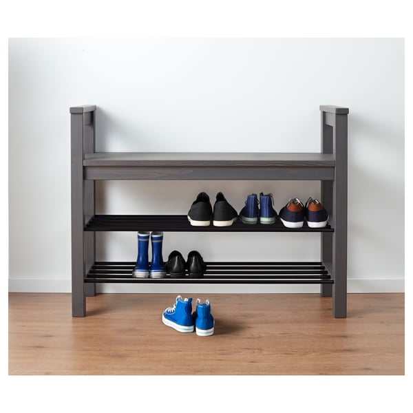 Hemnes Bench With Shoe Storage Dark Gray Gray Stained 33 1 2x12 5 8 Ikea