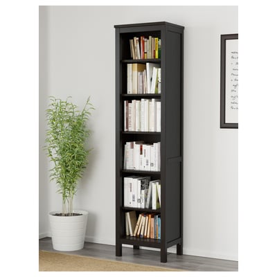 HEMNES Bookcase, black-brown, 19 1/4x77 1/2 "