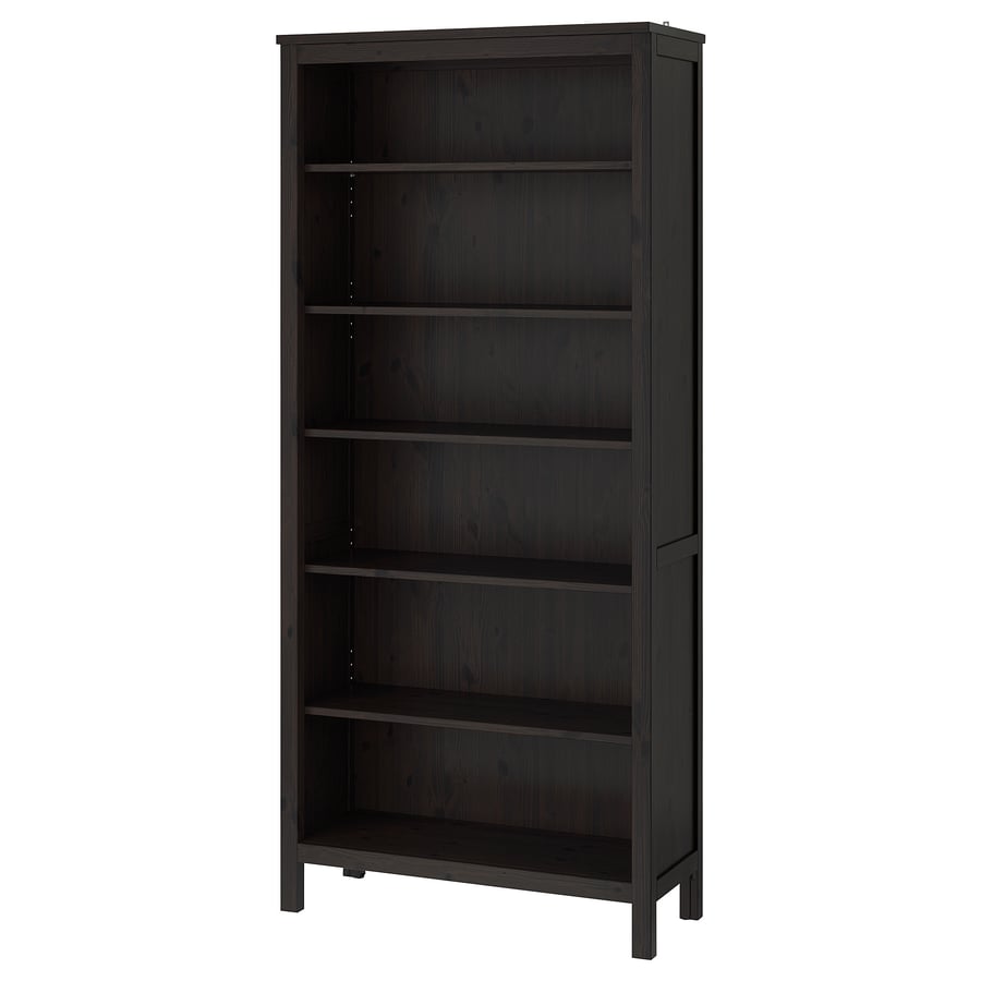 HEMNES Bookcase, dark gray stained, 35 3/8x77 1/2" IKEA