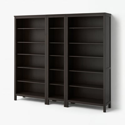 HEMNES Bookcase, black-brown, 90 1/8x77 1/2 "