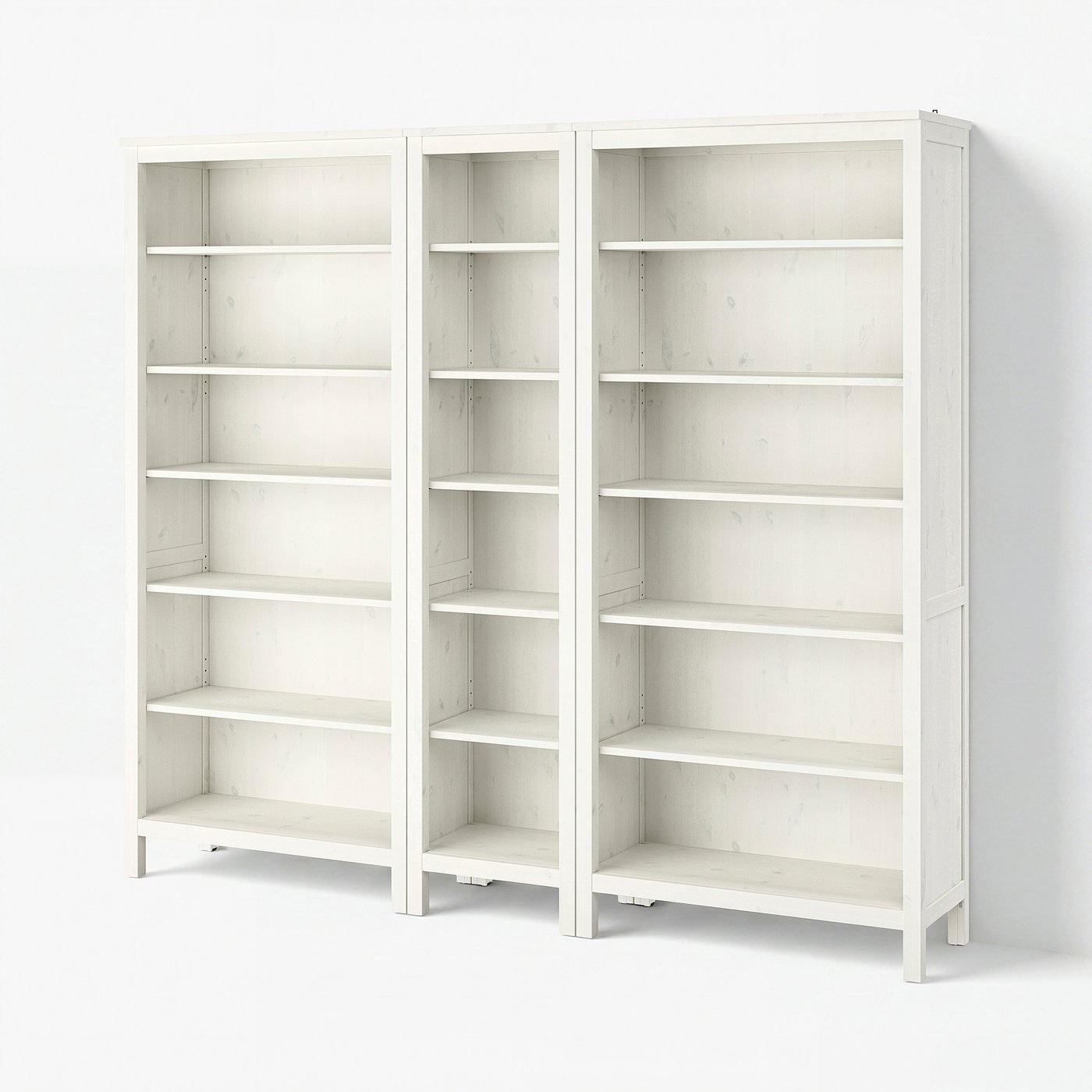 HEMNES bookcase, white stain, 901/8x771/2
