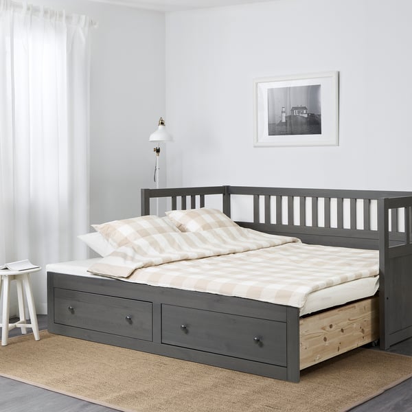 Hemnes Daybed With 2 Drawers 2 Mattresses Gray Stained
