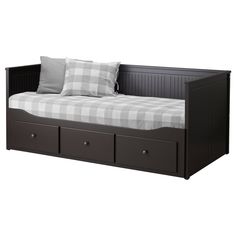 HEMNES daybed frame with 3 drawers, blackbrown, Twin IKEA
