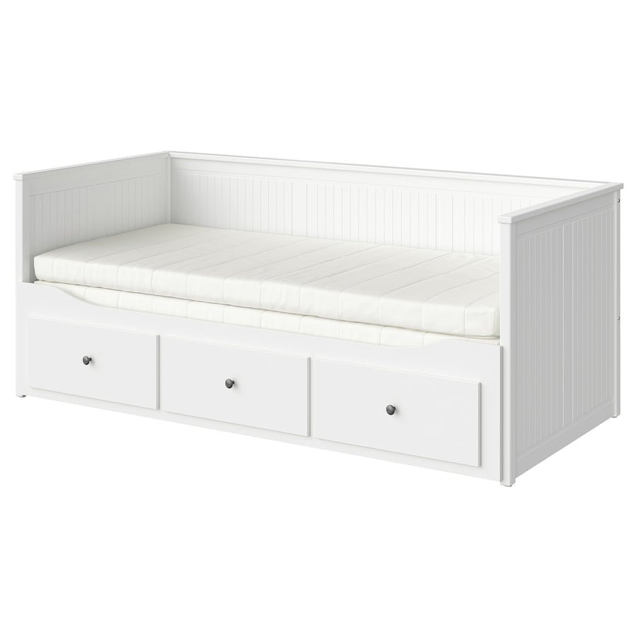 HEMNES Daybed with 3 drawers/2 mattresses, white/Minnesund firm, Twin IKEA