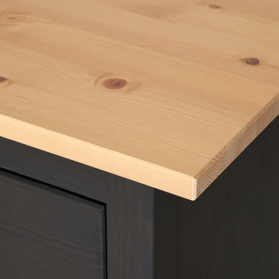 HEMNES desk, blackbrown/light brown, 61x255/8" IKEA