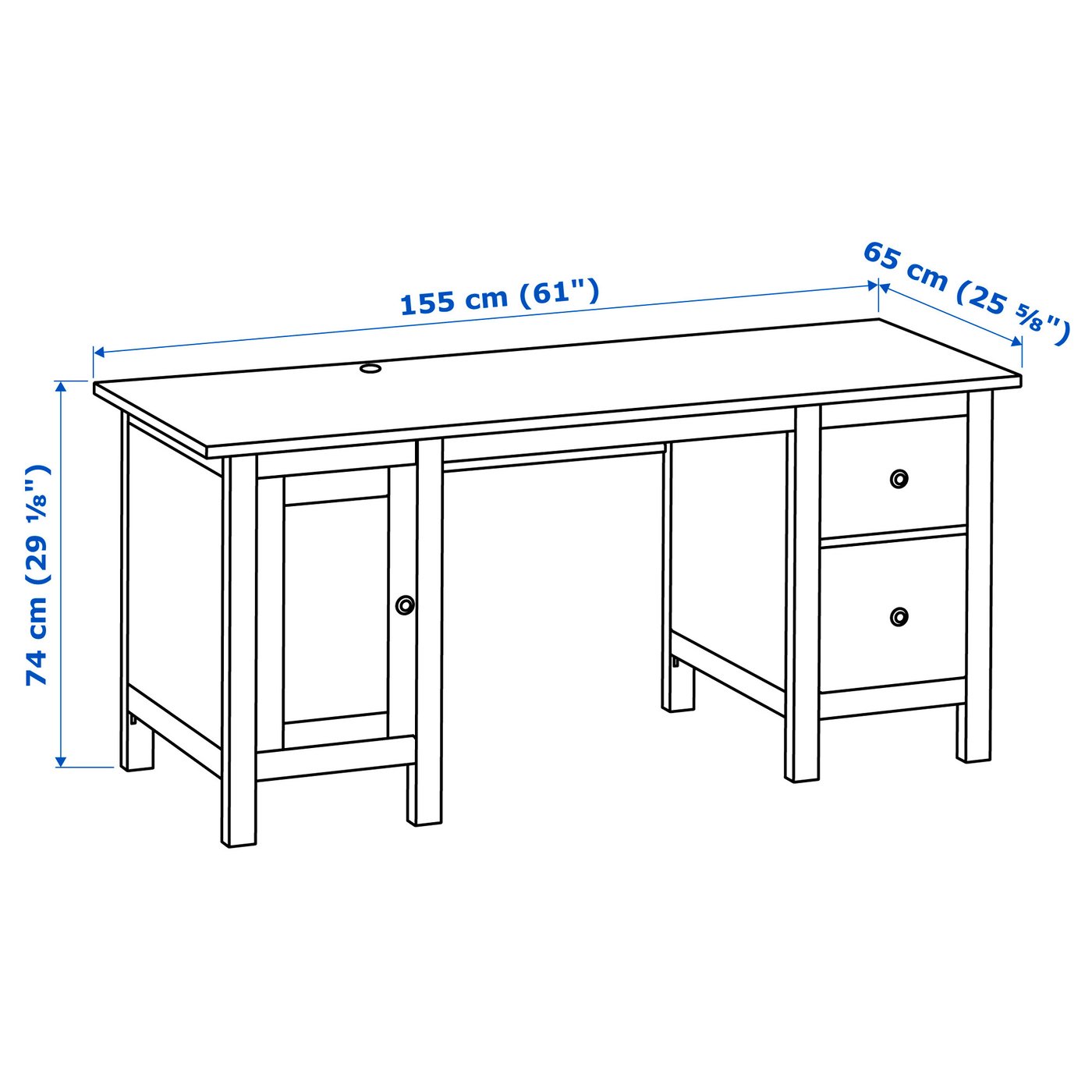 Hemnes Desk Black Brown 61x25 5 8 Ikea