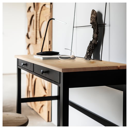 HEMNES desk with 2 drawers, blackbrown/light brown, 471/4x181/2" IKEA