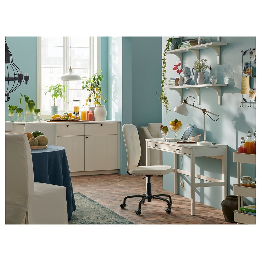 HEMNES Desk with 2 drawers white stain IKEA