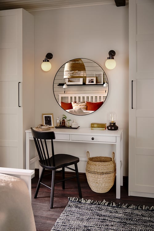 HEMNES Desk with 2 drawers, white stain, 471/4x181/2" IKEA