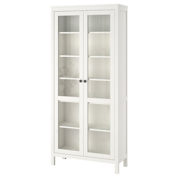 Hemnes Glass Door Cabinet White Stain 35 3 8x77 1 2 Ikea