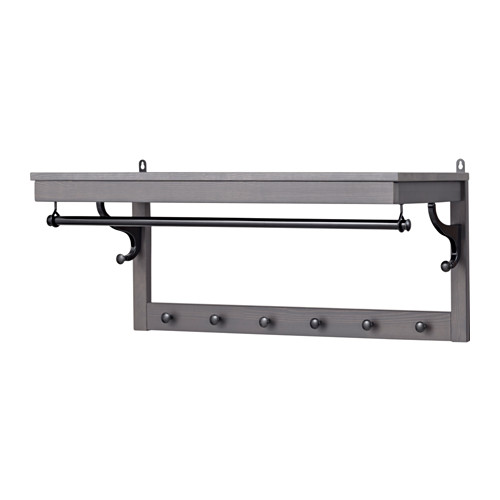 HEMNES Hat rack dark gray stained IKEA