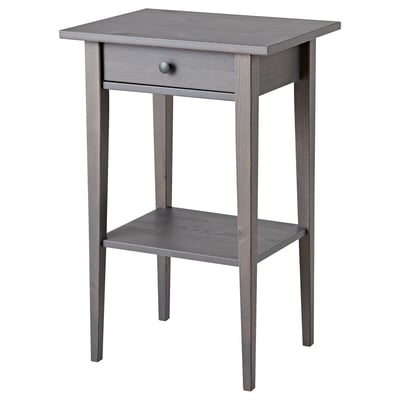 HEMNES Nightstand, dark gray stained, 18 1/8x13 3/4 "