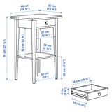 HEMNES Nightstand, white stain, 18 1/8x13 3/4 "