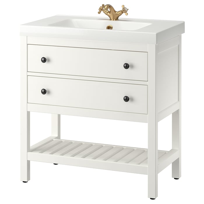 HEMNES / ODENSVIK Open sink with 2 drawers, white/Runskär