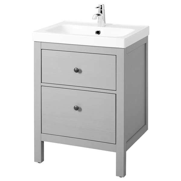 Hemnes Odensvik Sink Cabinet With 2 Drawers Gray 24 3 4x19 1 4x35 Ikea