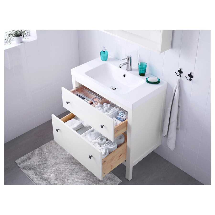 HEMNES / ODENSVIK Sink with 2 drawers, white/Runskär faucet