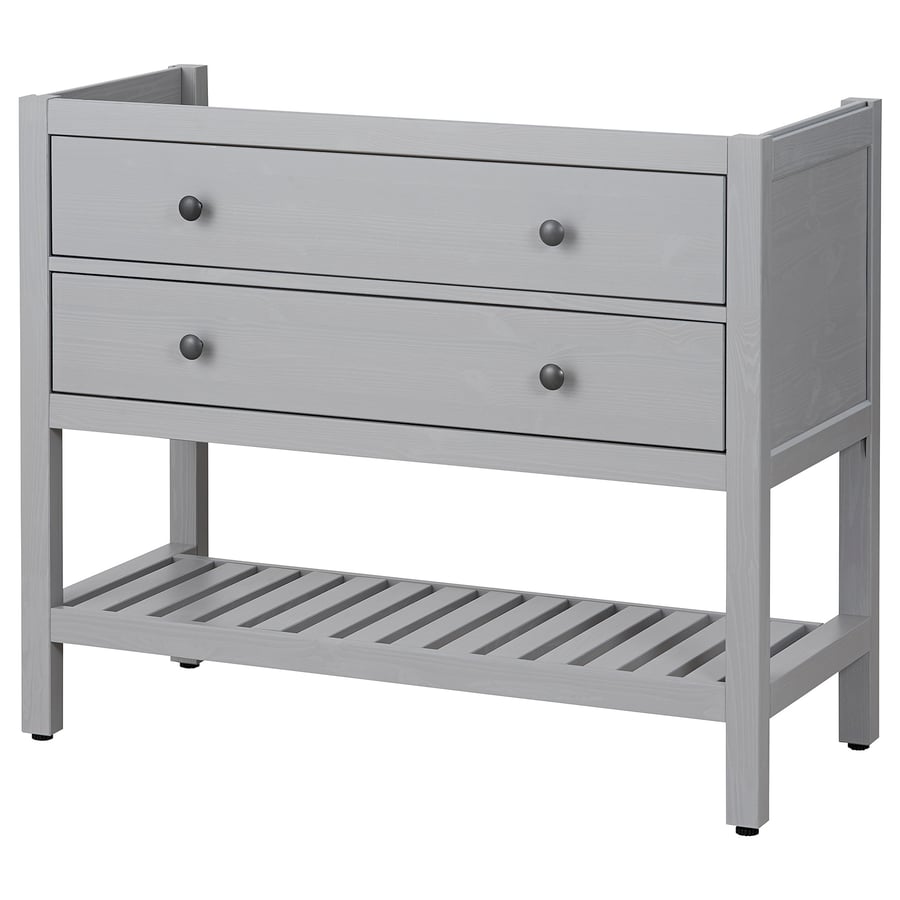 HEMNES Open sink with 2 drawers, gray, 401/8" IKEA