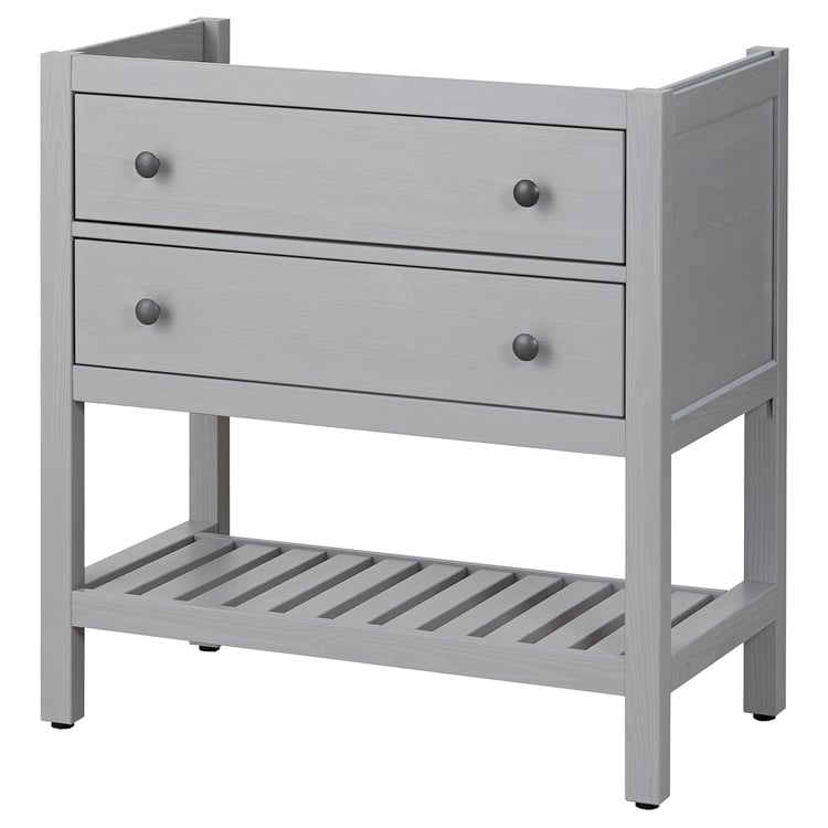 HEMNES Open sink with 2 drawers, gray, 321/4" IKEA