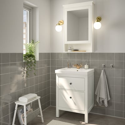 HEMNES / ORRSJÖN Bathroom vanity w/ drawers and sink