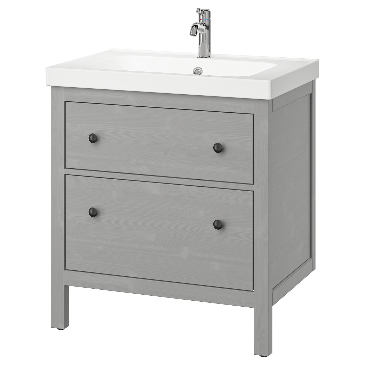 HEMNES / ORRSJÖN Bathroom vanity with sink & faucet, gray