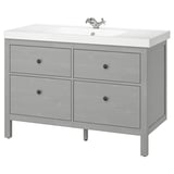HEMNES / ORRSJÖN Bathroom vanity with sink & faucet, gray, 49x21 3/4x34 7/8 "