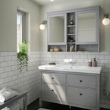 HEMNES / ORRSJÖN Bathroom vanity with sink & faucet, gray, 49x21 3/4x34 7/8 "