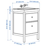 HEMNES / ORRSJÖN Bathroom vanity with sink & faucet, gray, 25x21 3/4x34 7/8 "