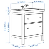 HEMNES / ORRSJÖN Bathroom vanity with sink & faucet, gray, 31x21 3/4x34 7/8 "