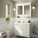 HEMNES / ORRSJÖN Bathroom vanity with sink & faucet, white, 37x21 3/4x34 7/8 "
