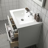 HEMNES / ORRSJÖN Bathroom vanity with sink & faucet, white, 31x21 3/4x34 7/8 "
