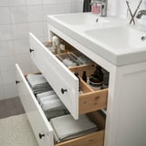 HEMNES / ORRSJÖN Bathroom vanity with sink & faucets, white, 37x21 3/4x34 7/8 "