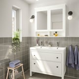 HEMNES / ORRSJÖN Bathroom vanity with sink & faucets, white, 37x21 3/4x34 7/8 "