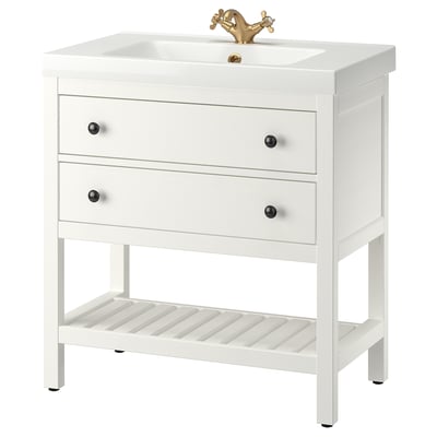 HEMNES / ORRSJÖN Open wash-stand w drawer/wash-basin, white, 31x21 3/4x34 7/8 "