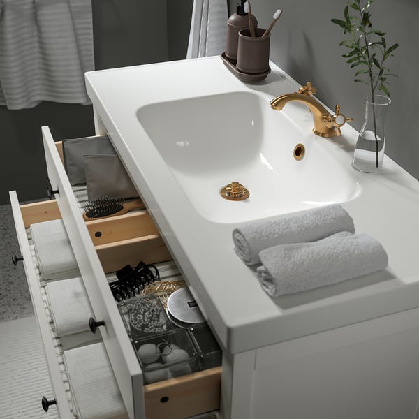 HEMNES / ORRSJÖN Open wash-stand w drawer/wash-basin