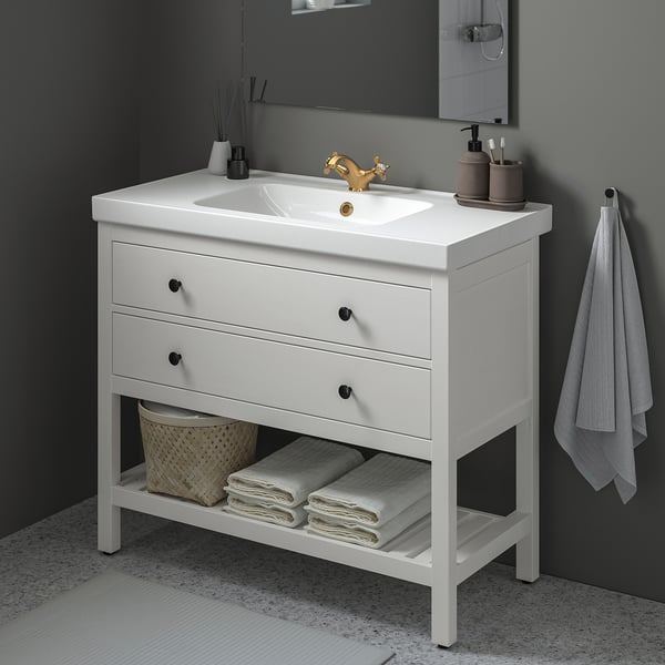 HEMNES / ORRSJÖN Open wash-stand w drawer/wash-basin