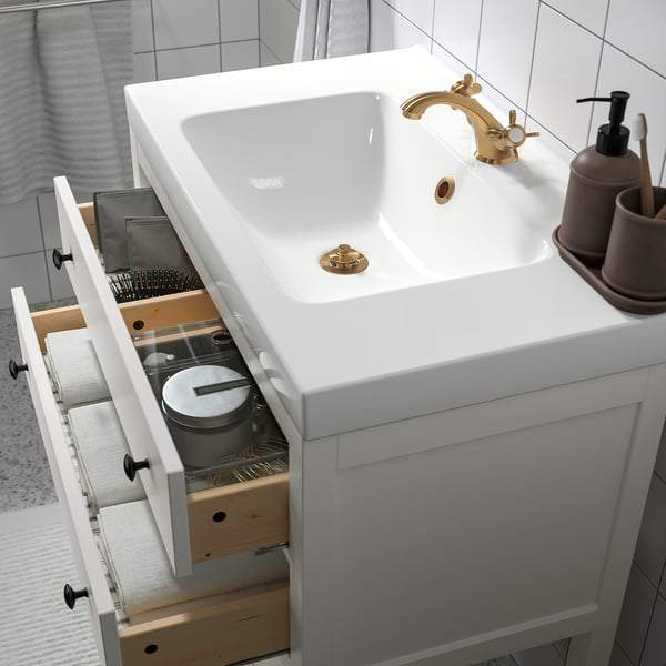 HEMNES / ORRSJÖN Open wash-stand w drawer/wash-basin