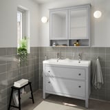 HEMNES / ORRSJÖN Wash-stnd w drawers/wash-basin, gray, 37x21 3/4x34 7/8 "