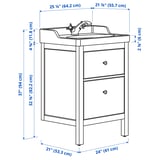 HEMNES / RUTSJÖN Bathroom vanity with sink & faucet, white, 25 1/4x21 7/8x37 "