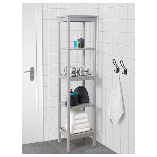 HEMNES Shelf unit, gray, 16 1/2x67 3/4 "