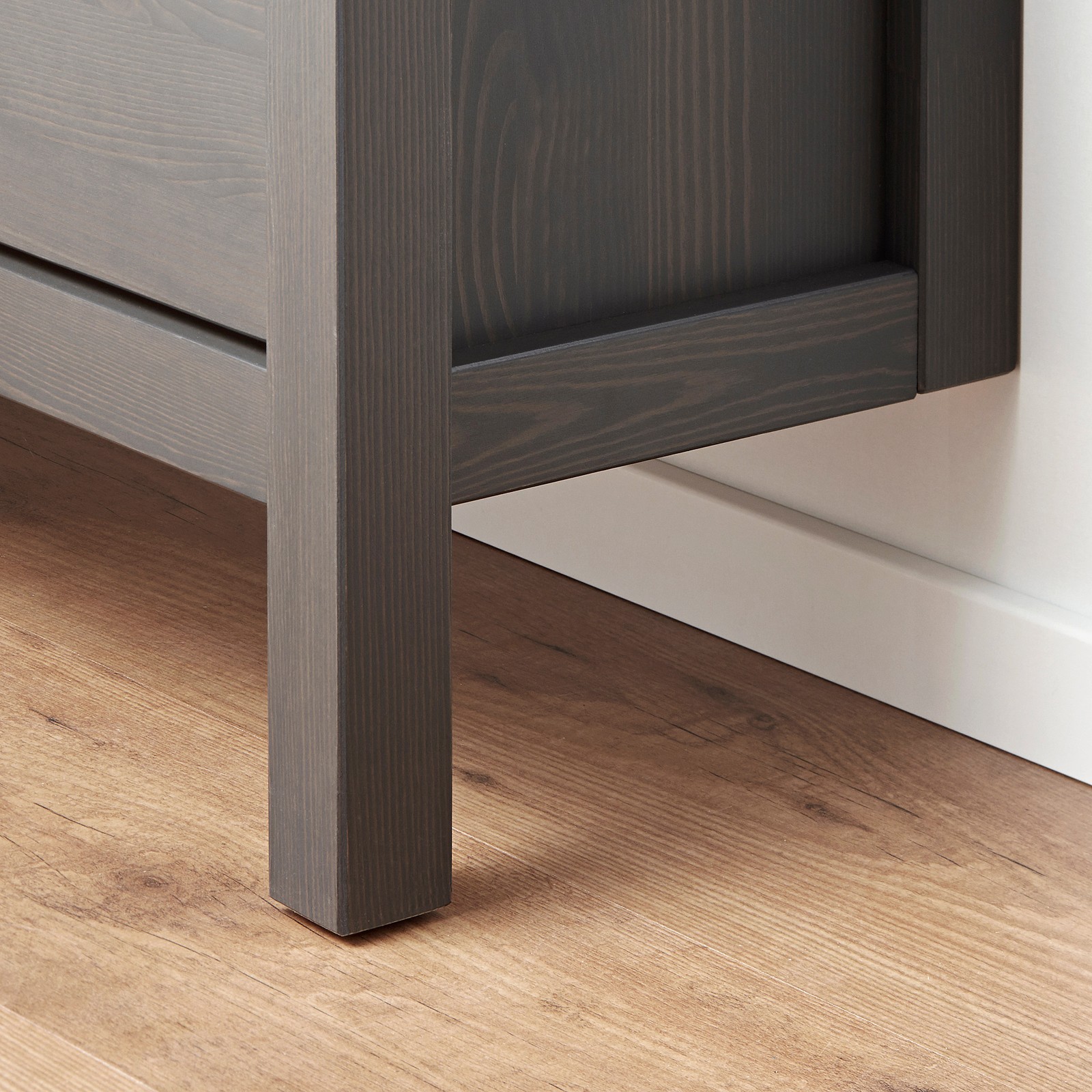 HEMNES Shoe with 2 compartments, dark gray gray stained, 35x50