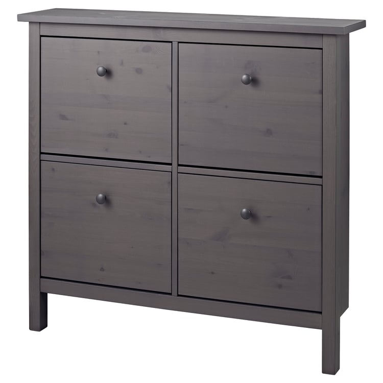 HEMNES Shoe with 4 compartments, gray dark gray stained, 42 1