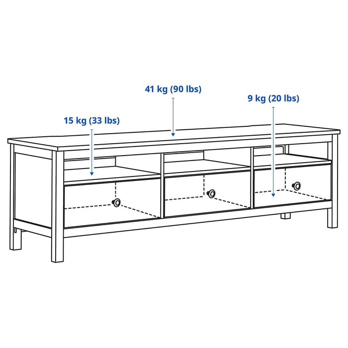 HEMNES TV unit, blackbrown, 72x181/2x221/2" IKEA